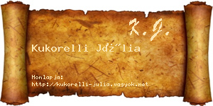 Kukorelli Júlia névjegykártya